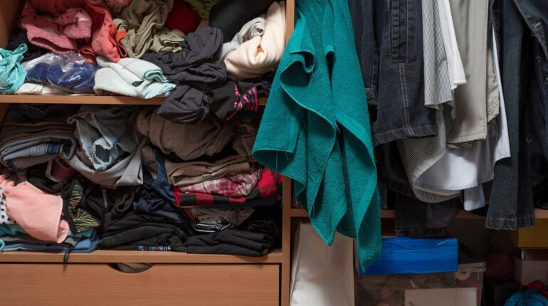 This $3 Dollar Tree hack transforms any closet into an organized storage powerhouse Closet Organization Declutter DIY Storage Dollar Tree Hack Home Organization Space Saving Storage Solutions