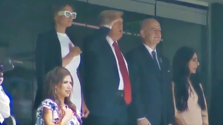 Trump’s National Anthem Moment at FIFA Final Takes Unexpected Turn When Stadium Cameras Cut Away Audience Reaction FIFA Football National Anthem Presidential Visits Sports Events US Politics