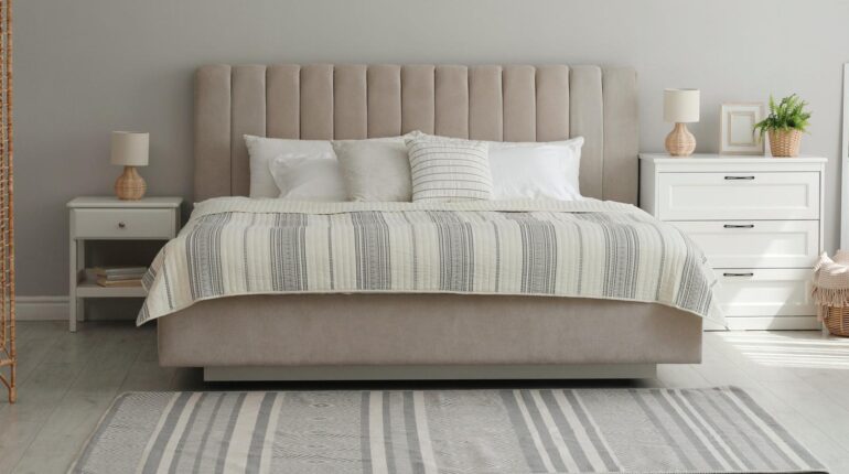 The Secret Rule Interior Designers Use to Size Bedroom Rugs (Most People Get This Wrong) Bedroom Design Bedroom Rugs Home Decor Interior Design Rug Placement Rug Size