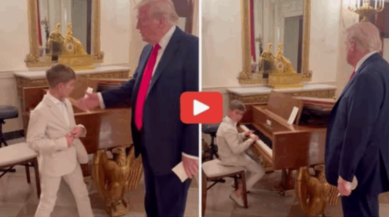 Donald Trump grandson Theo Ivanka Trump son video Ivanka Trump X video Theo Kushner piano White House Trump family private moments Trump grandfather grandson bond 