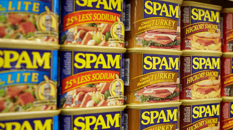 Hormel SPAM flavors SPAM canned meat history SPAM ingredients explained SPAM meaning name SPAM sodium nitrite safety What is SPAM made of 