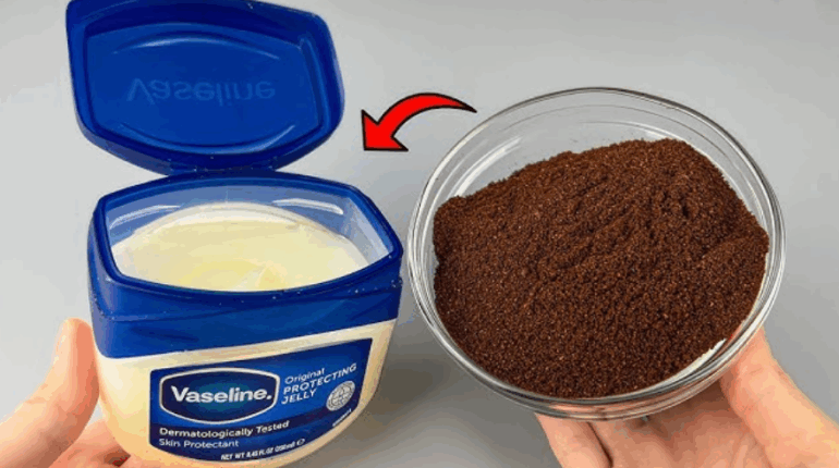 coffee and vaseline for heels coffee skincare benefits coffee vaseline lip scrub DIY vaseline coffee remedy exfoliating with coffee natural skin brightening remedy under-eye puffiness coffee vaseline and coffee scrub vaseline coffee for dry skin 