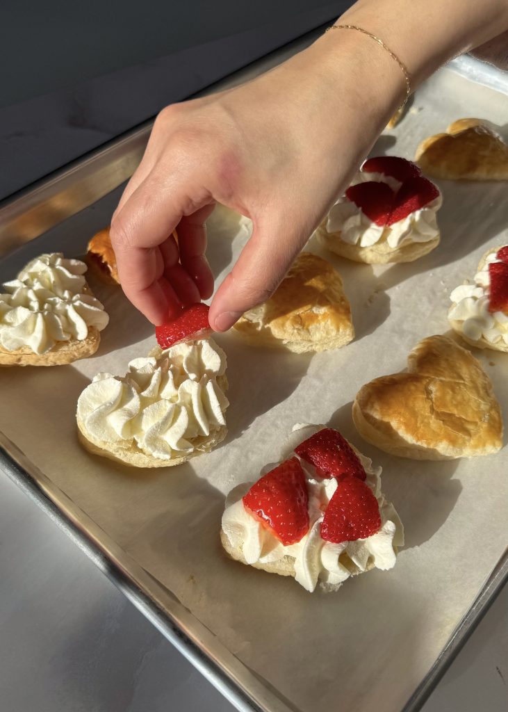 Strawberry Puff Pastry Hearts