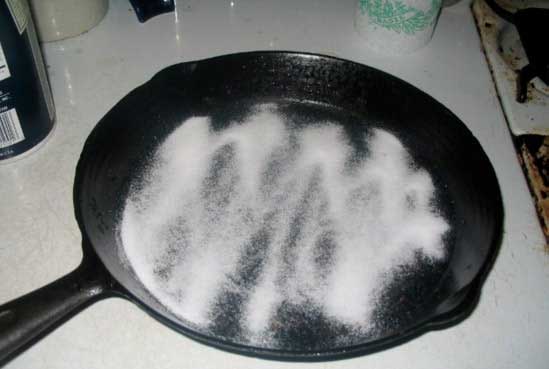 Stuck-On Grease with Salt