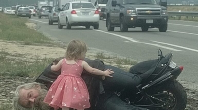 angelic child saves life Ashford biker accident biker crash rescue story Black Hounds Motorcycle Club child guided by dreams emotional rescue story five year old saves man girl in princess dress hero inspiring child hero Isla Keller miracle Jonas Grizzly Keller little girl saves biker miracle child Route 27 paranormal rescue story princess dress hero real life miracle girl Sophie Maren story true miracle rescue unconscious man rescued by child 