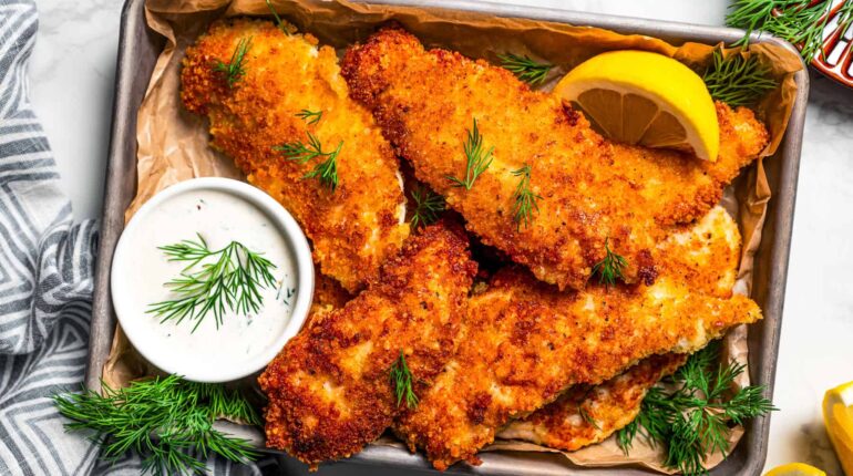 baked chicken strips chicken tenders with ranch crispy chicken tenders homemade chicken tenders pan-fried chicken recipe parmesan chicken tenders 