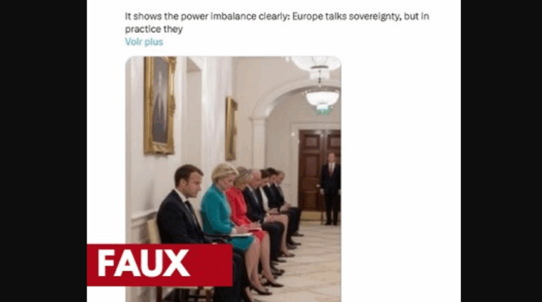 AI-generated photo European leaders White House fact check AI image fake image image reverse search media literacy summit Washington photo fake TF1 Info Trump Macron fake photo viral image verification 