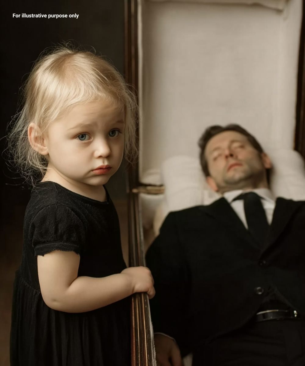 At Her Father’s Funeral,