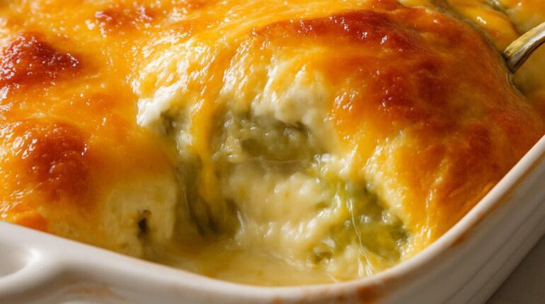baked chile rellenos beef casserole with green chiles chile rellenos casserole easy casserole recipe Mexican dinner recipe 