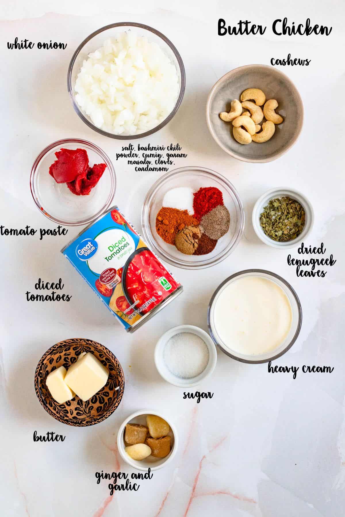 Butter Chicken Ingredients 2