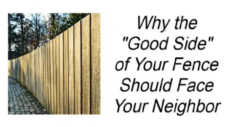 double sided fence fence building codes fence curb appeal fence etiquette fence good side neighbor fence installation tips fence maintenance fence orientation rules good neighbor fence property boundary disputes 