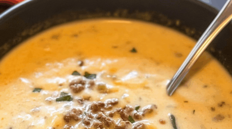 cheeseburger soup recipe creamy ground beef soup dill pickle cheeseburger soup Velveeta potato soup 