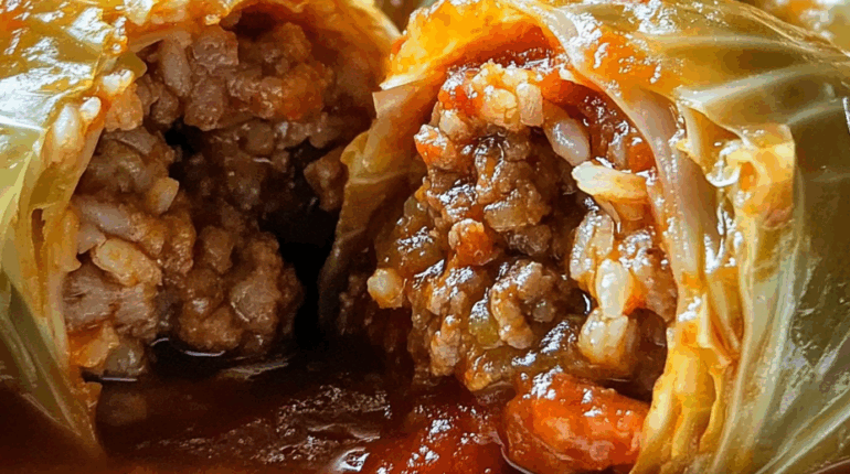 authentic golumpki cabbage rolls with beef and pork golabki recipe Polish stuffed cabbage rolls tomato sauce cabbage rolls 