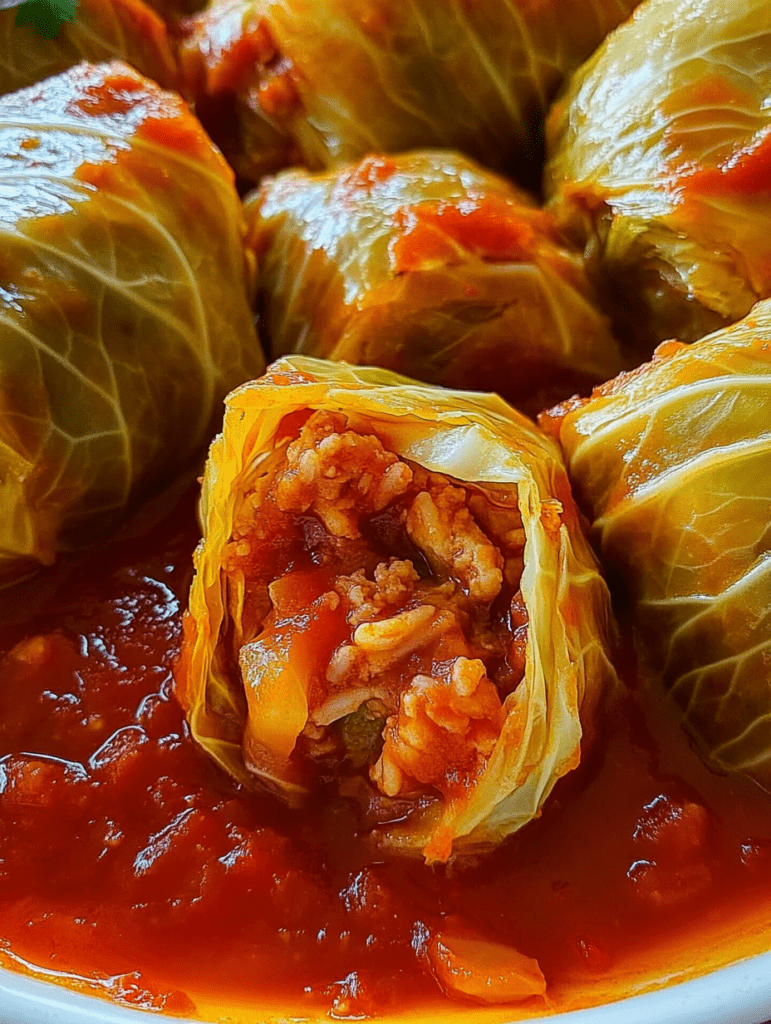 Rolling Polish cabbage rolls