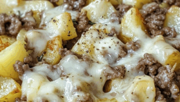 Cheesy Ground Beef and Potato Skillet Recipe