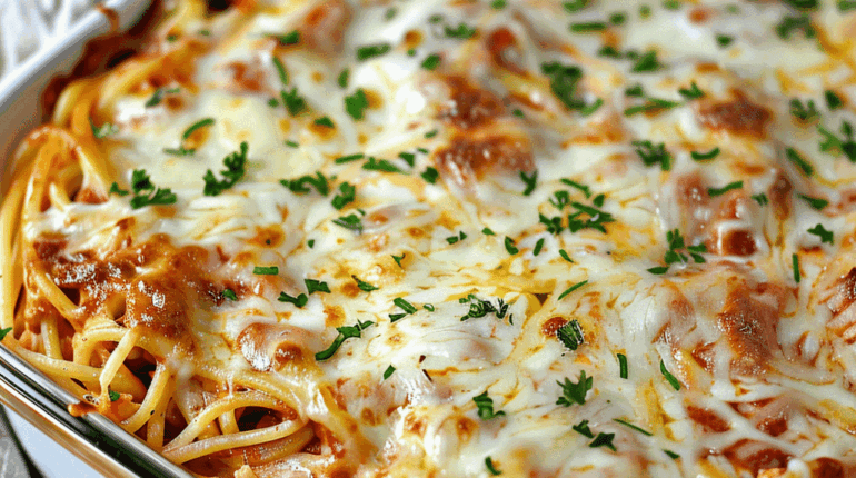 baked cream cheese spaghetti cheesy pasta bake comfort food pasta spaghetti casserole recipe 