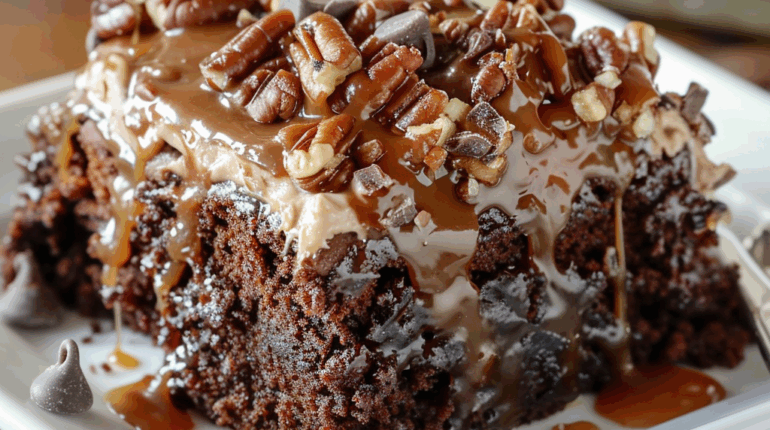 best turtle poke cake recipe chocolate caramel cake chocolate pecan cake devil’s food poke cake easy caramel chocolate cake gooey chocolate poke cake party chocolate cake poke cake recipe turtle cake dessert turtle chocolate poke cake 