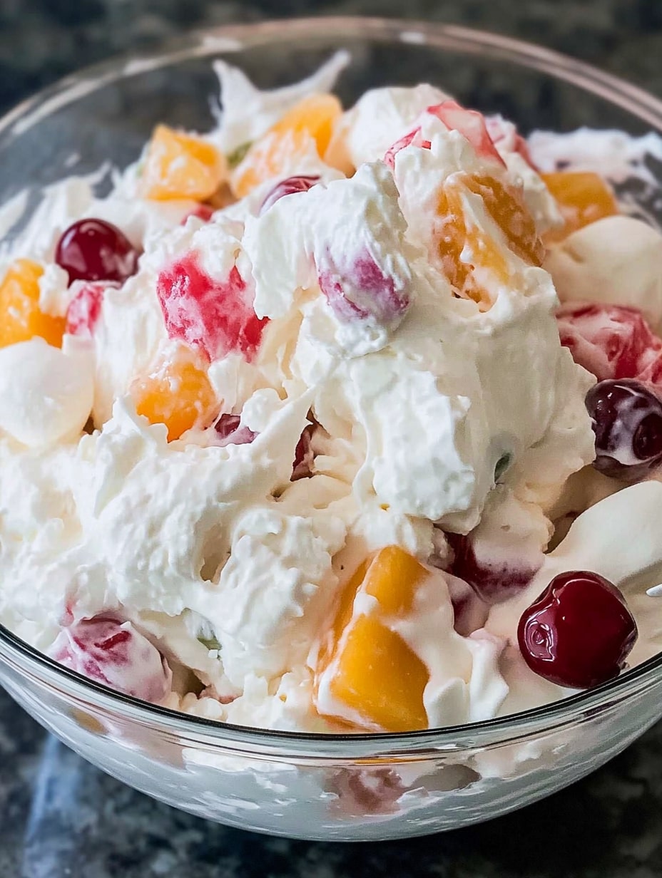 Frozen Fruit Salad with Whipped Cream