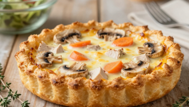 Chicken and mushroom tart: the pre-baked pastry tip for an ultra-crispy result