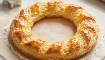 Smoked salmon puff pastry wreath: the double-circle technique for a successful festive aperitif