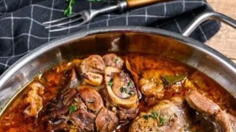 Braised Meat Italian Cuisine Ossobuco Traditional Recipe Veal Shank 