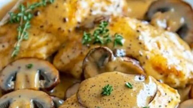 30-Minute Meals baked chicken foil dinner creamy sauce Dijon mustard pork mushrooms Quick Recipes 