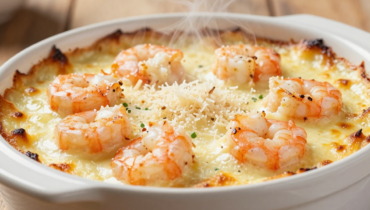 Shrimp gratin: the double-cooking technique for a creamy sauce and a perfect crust