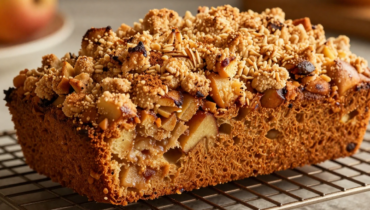 Apple cinnamon streusel bread recipe: the secret of the sour cream and Greek yogurt mix for a perfect texture