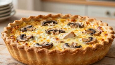 Chicken and mushroom quiche: the creamy recipe ready in 20 minutes of preparation