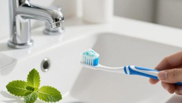 Toothpaste: the green strip guarantees a 100% natural composition, the red a synthetic mixture