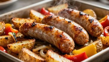 Italian sausages and potatoes in the oven: how a single dish combines crispiness, juiciness, and zero dishes
