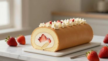 Strawberry mascarpone swiss roll: the damp cloth technique that prevents cracks