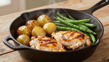 Garlic chicken and roasted vegetables: 15 minutes of preparation for a complete 400-calorie dish