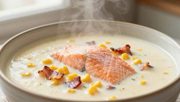 Salmon, Corn, and Bacon Chowder: How to get a creamy texture without heavy cream