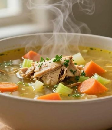 Chicken and vegetable soup: only 220 calories for a complete meal that keeps for 2 months