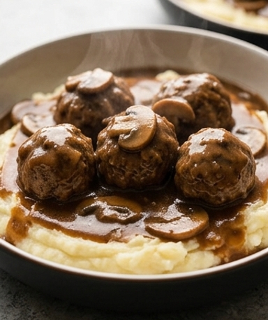 boulettes-de-b-uf-facon-salisbury-steak-a-la-mijot cover