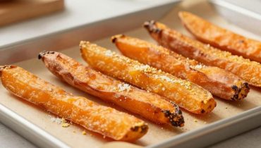 Oven-baked sweet potato fries: one-hour soaking and cornstarch, secrets of a perfect crispness