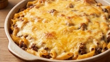 Melty Beef and Cheese Pasta Bake