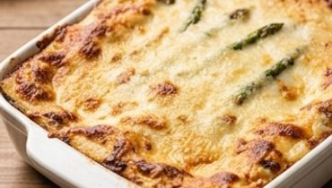 Creamy Green Asparagus and Melting Cheese Lasagna