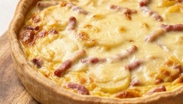 Raclette, Potato and Bacon Quiche