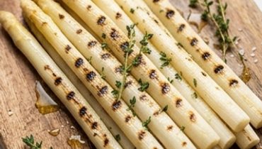 Grilled White Asparagus on the Barbecue
