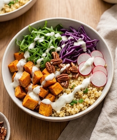 bowl-boulgour-legumes-rotis-sauce-au-skyr-citronne cover