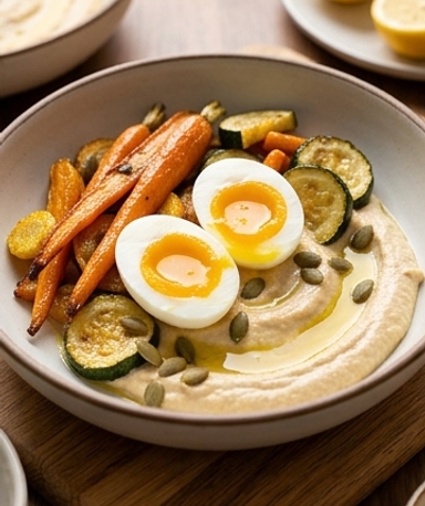 bowl-houmous-ufs-mollets-et-legumes-rotis-le-repas cover