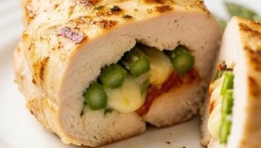 Stuffed Chicken Breast with Asparagus and Melting Mozzarella