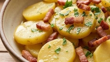 Kartoffelsalat — German Potato Salad with Hot Vinaigrette