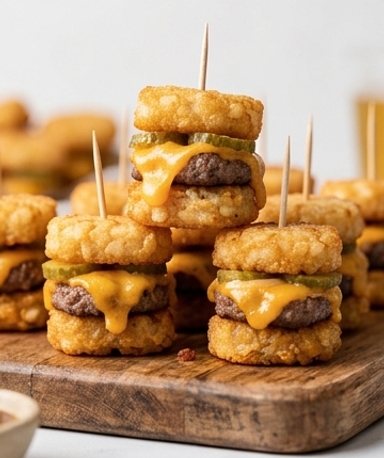 mini-cheeseburgers-sur-tater-tots-les-bouchees-ape cover