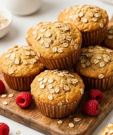 muffins-banane-framboise-aux-flocons-d-avoine-et-s cover
