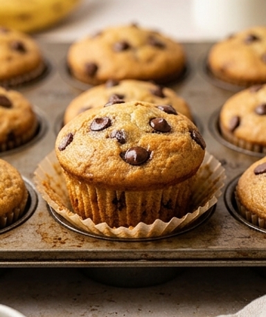 muffins-banane-pepites-de-chocolat-moelleux-fondan cover