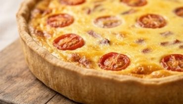 Mimolette and Turkey Bacon Quiche