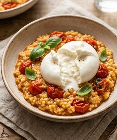 risotto-de-millet-blond-aux-tomates-cerises-et-bur cover